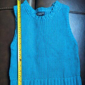 Pretty Vintage End on End Knitwear Women's Blue Tank Top Size S
